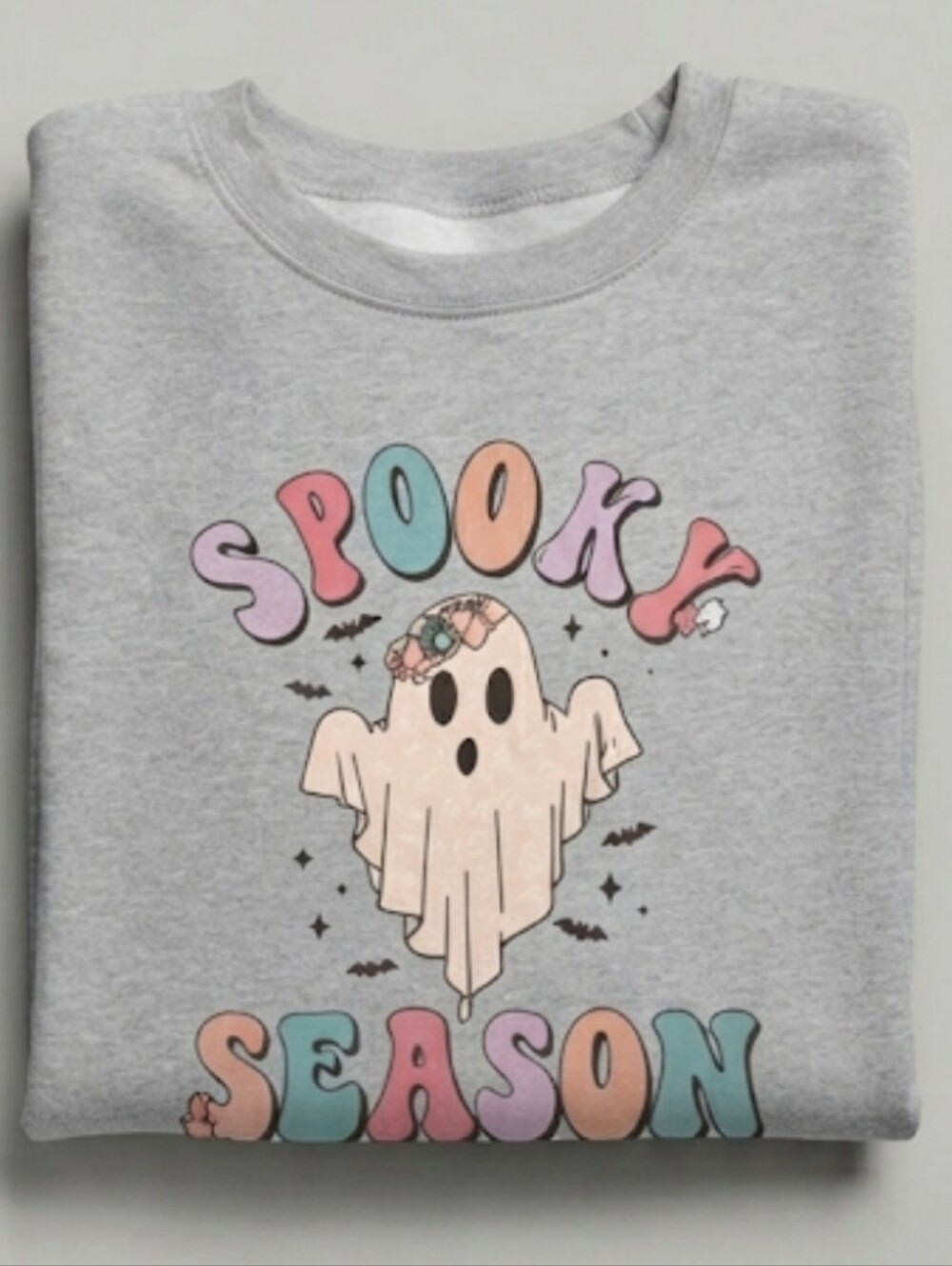 Spooky Season Gray Graphic Sweatshirt - Ladies Sz Large NWOT - Picture 2 of 2